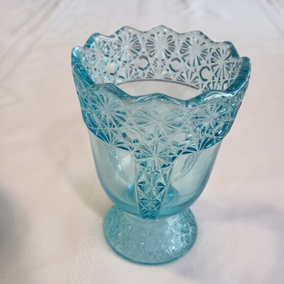 Vintage Fenton Daisy & Button Electric Blue Sugar Dishes - Picture 4 of 10